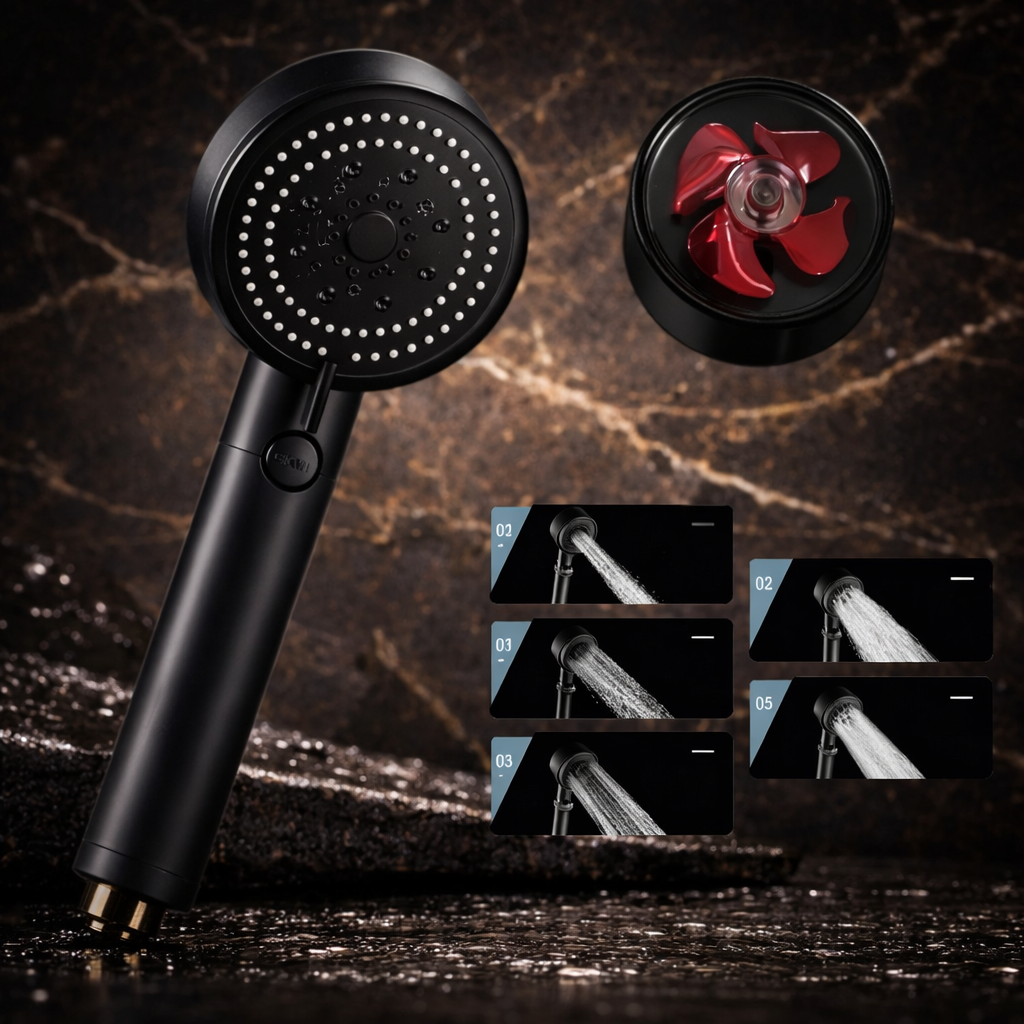 Wind Turbine Shower Head 56 Speed Water *Silicone Shower Head*