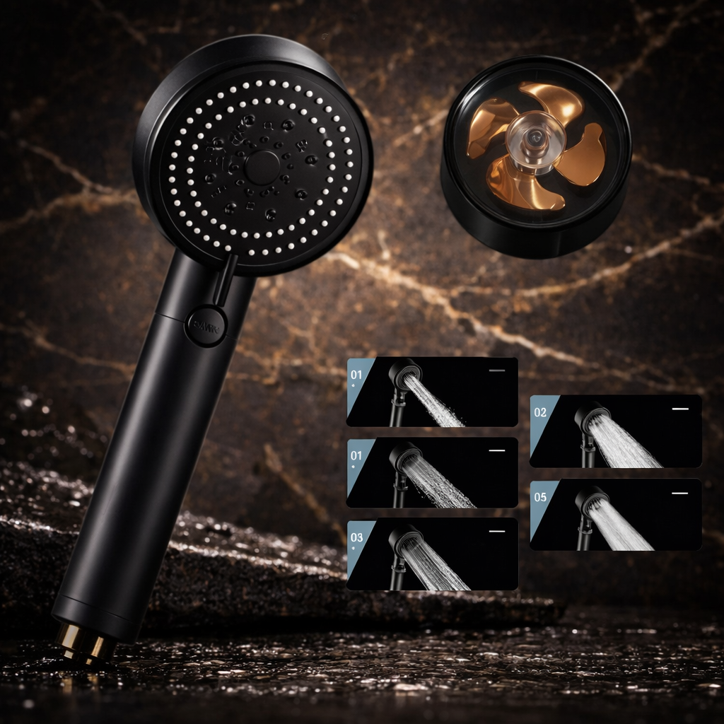 Wind Turbine Shower Head 56 Speed Water *Silicone Shower Head*