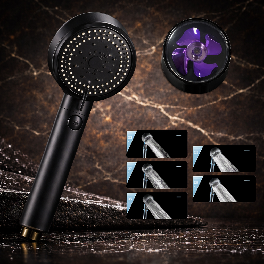 Wind Turbine Shower Head 56 Speed Water *Silicone Shower Head*