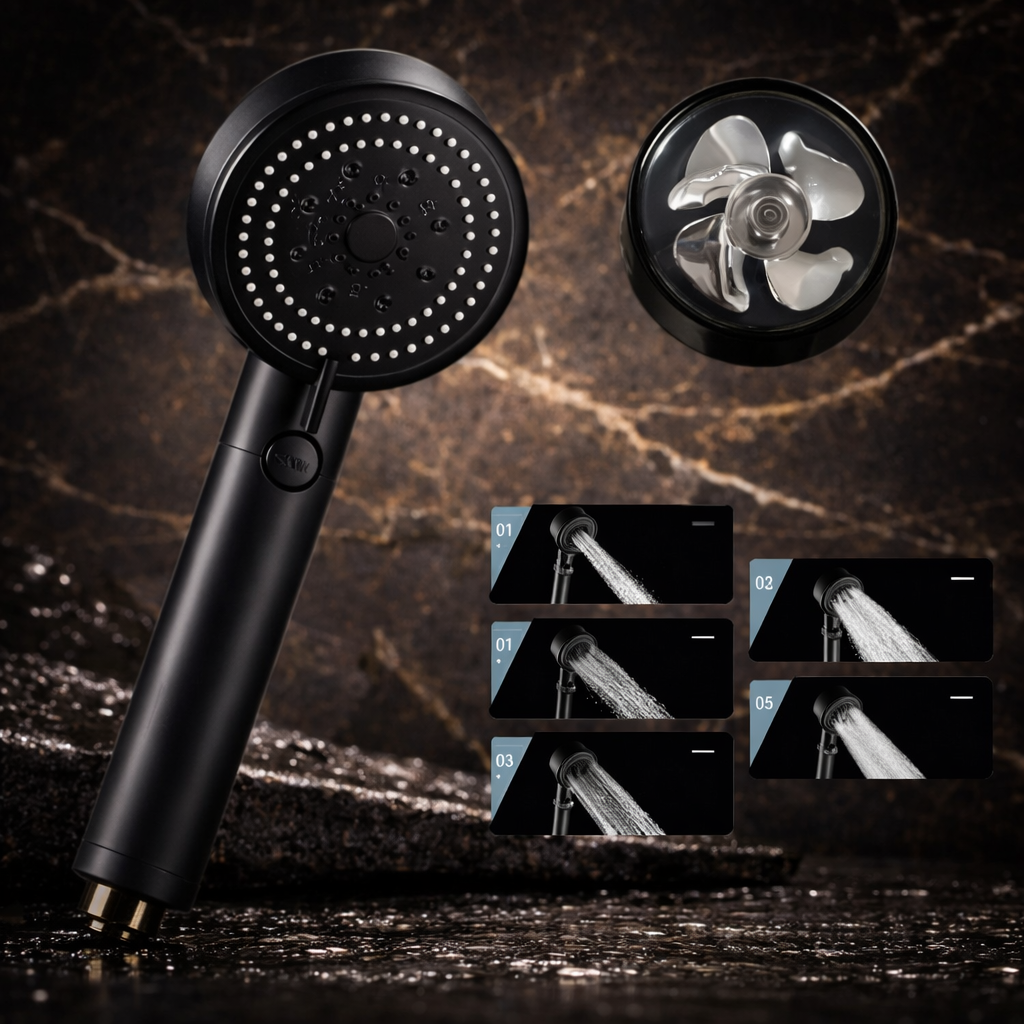 Wind Turbine Shower Head 56 Speed Water *Silicone Shower Head*